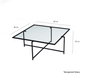 Hanah Home Sun S409 Mesa de Centro de Cristal Templado Negro